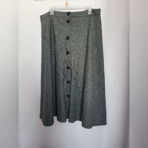 Simons Contemporaine Elegant Gray A-Line wool herringbone Skirt sz 16